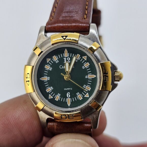 Timex Carriage Women's Watch 30MM Green Dial Brown Bands Up to 6.5" New Battery - Picture 1 of 15